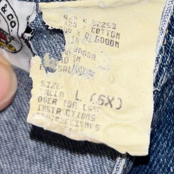 Vintage Mickey & Co girls’ Minnie Mouse denim skirtall jumper (size 6X) - Picture 4 of 5